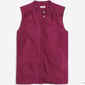 NWT J. Crew Cherry Print Blouse   Size 00